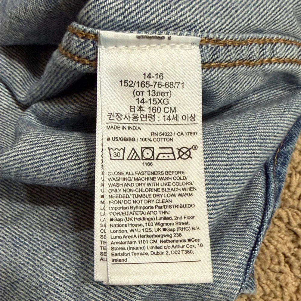 GAP Teen Denim Medium Wash Shacket‎ Unisex Size 14/16